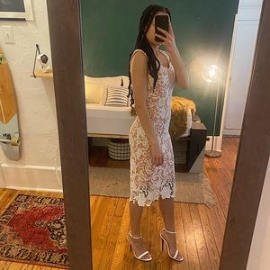 Few Moda New York Size Small Lace Overlay Structured Dress